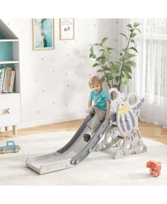 Kids Indoor Slide with Rocket Theme Non Slip Steps