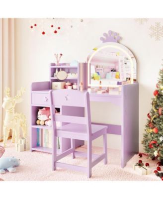 Kids Vanity Lighted Mirror for Bedrooms, Apartments, Easy to Assemble