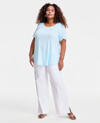 Plus Size Short-Sleeve Top
