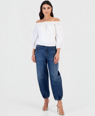 Petite Off-The-Shoulder 3/4-Sleeve Top