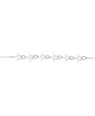 Danity Celestial Multi Charm Open Stars Bracelet .925 Sterling Silver 7.5 Inch