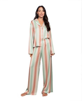 Women's Collared Sleep Top & Pants, 2-Piece Set