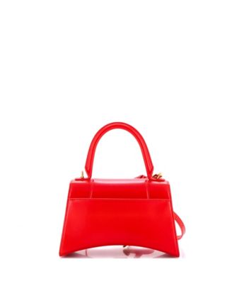 Small Hourglass Top Handle Bag Leather