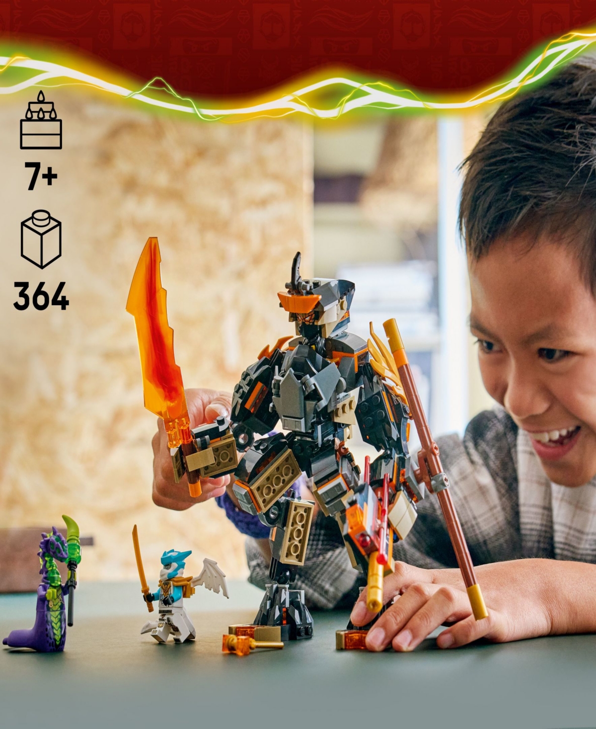 Lego Ninjago Cole's Mission Mech Dragon Zane Building Toy 71854, 364 Pieces