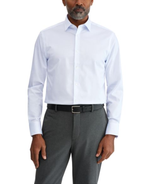 Мужская рубашка Calvin Klein Slim Fit Refined Cotton Stretch, цвет: Синий