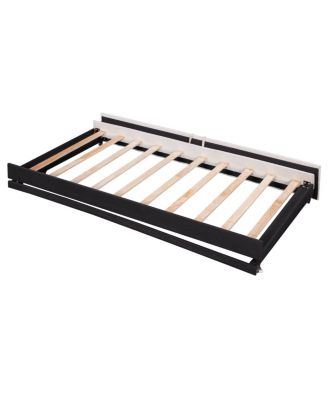 Twin Size Velvet Upholstered Daybed with Pop Up Trundle