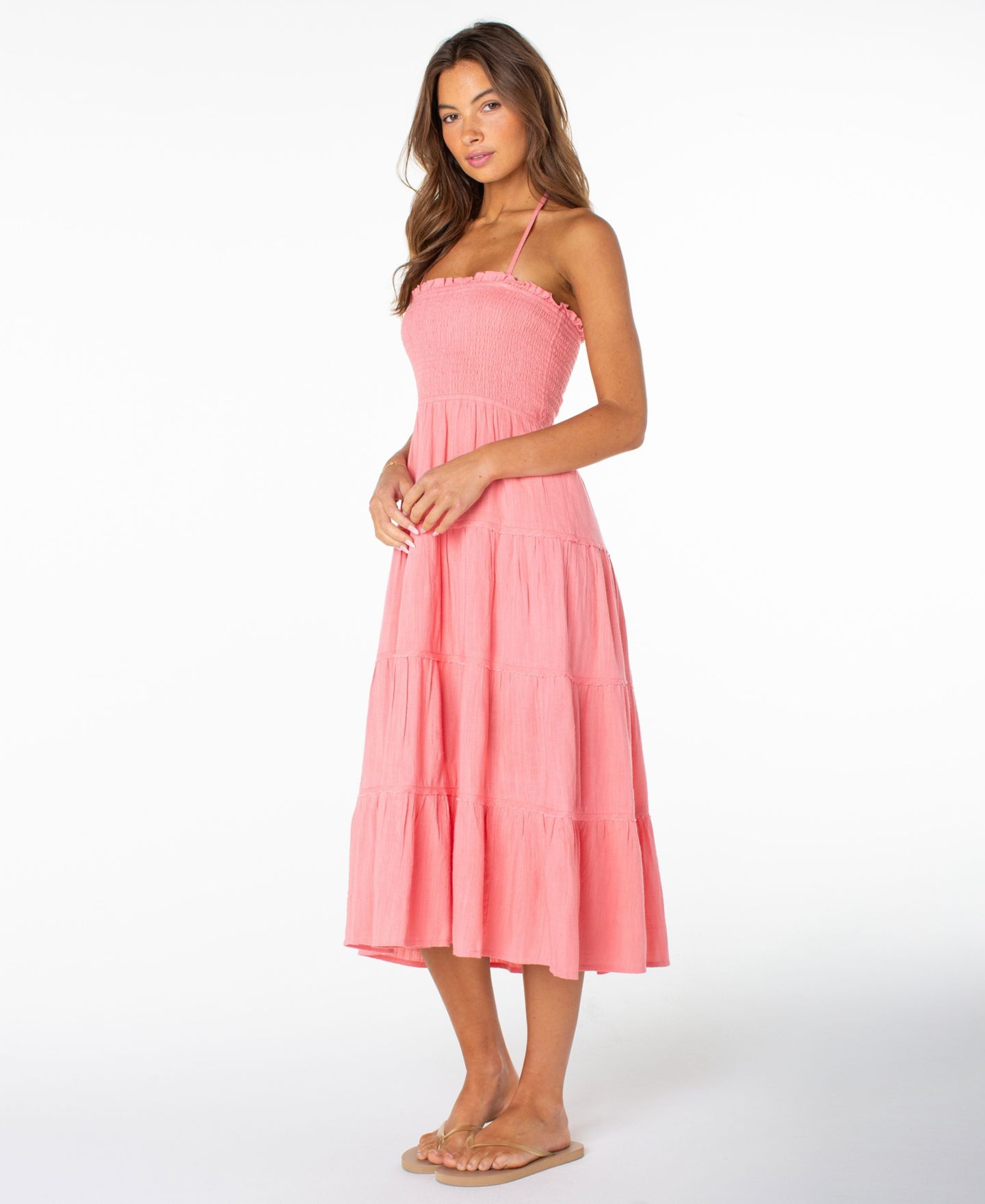 Женское платье Roxy Ellie Halter Neck Maxi, цвет: Клубничный розовый — фото 2