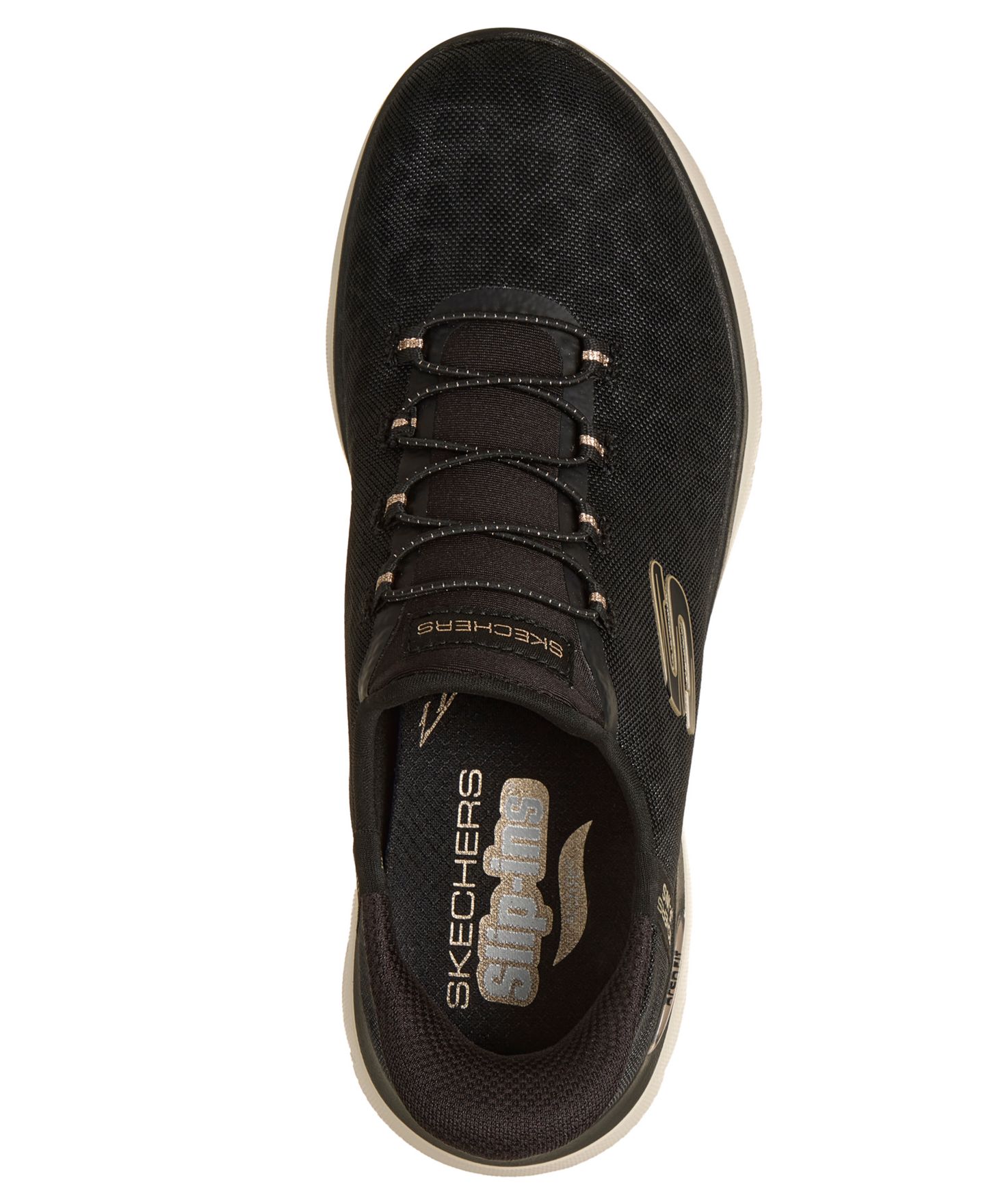 Женские кроссовки Skechers Slip-Ins: Arch Fit Summits - Luxe Leopard Casual, цвет: Чёрный / Золотой — фото 3
