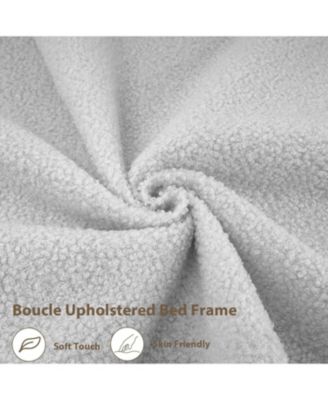 Upholstered Twin Bed Frame with Headboard, 2-Tier Storage, Charging Station & Drawer, Metal Platform, No Box Spring Needed