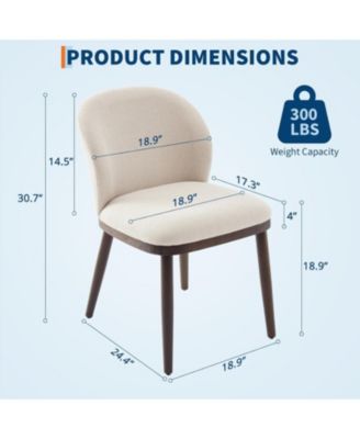 Dining Chairs Set of 4,Modern Upholstered Kitchen Chairs with Ergonomic Back Support