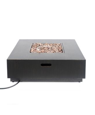 WELLINGTON 40 Inch Square Fire Pit 50000 BTU for Outdoor Patio Backyard Summer Nights