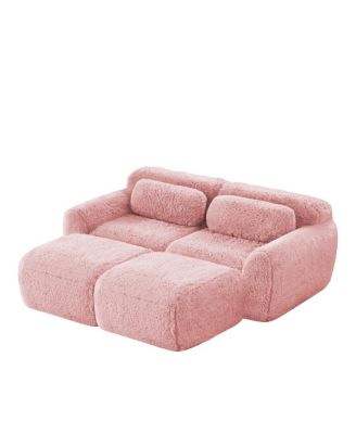 Plush Boneless Sofa with Ottoman, No Assembly Required, Anti-Slip Bottom