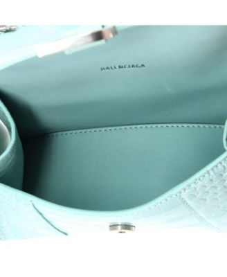 XS Hourglass Top Handle Bag Embossed Leather