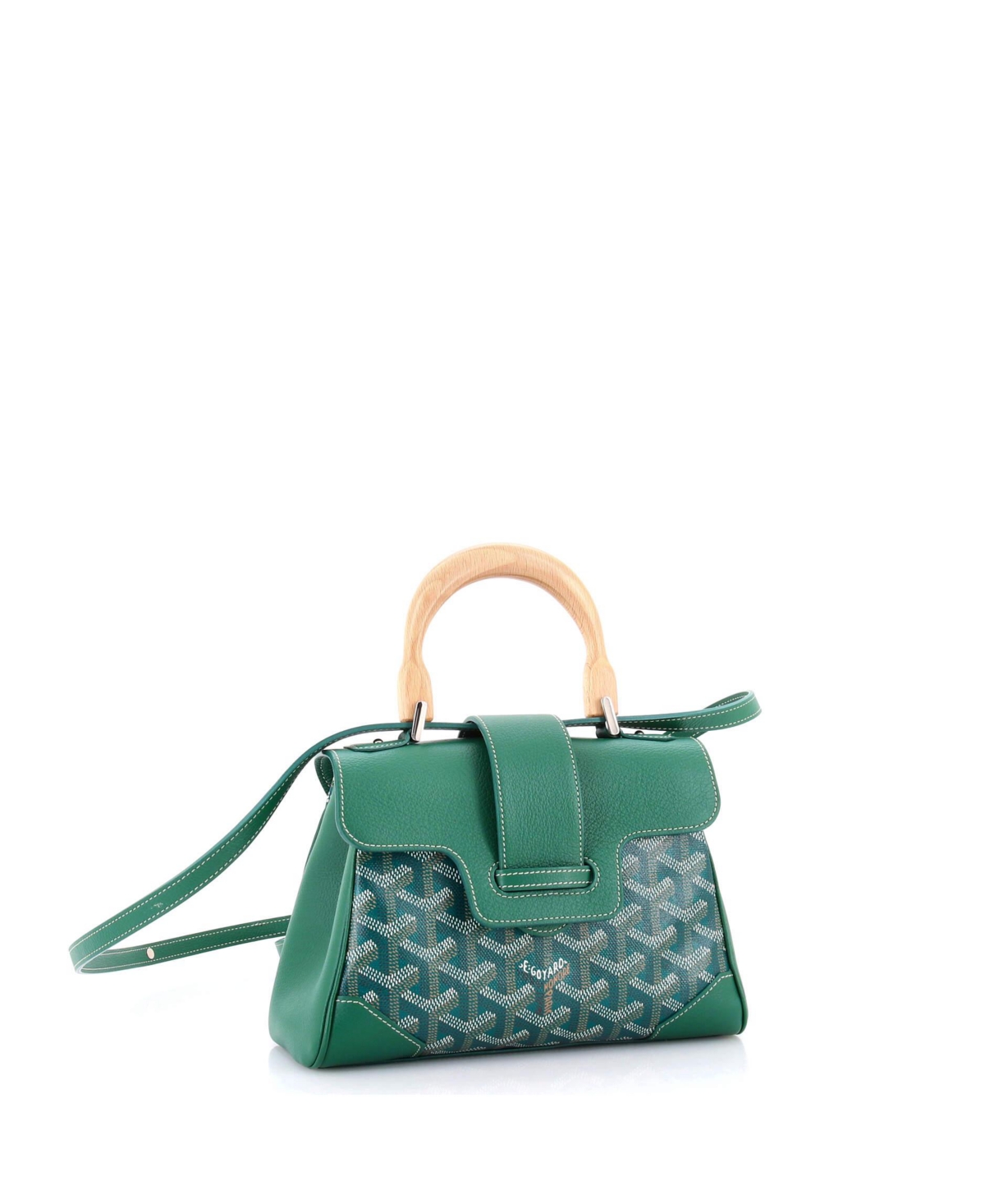 Pre-Owned Goyard Mini Saigon Top Handle Bag Coated Canvas with Leather