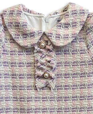 Girls' 2T-6X Short-Sleeve Boucle Dress