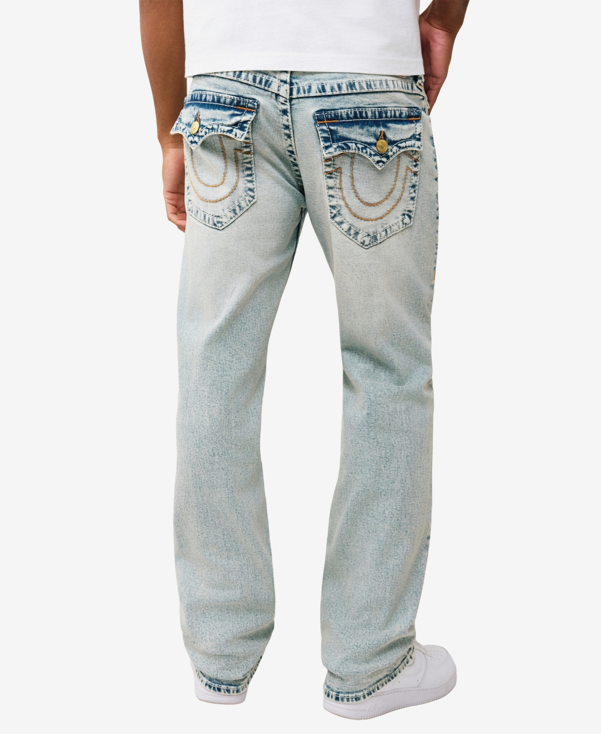 True Religion Men's Ricky Straight Big T Flap Jeans