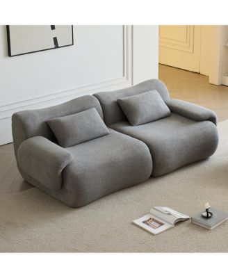 High-Density Sponge Sherpa Fabric Modular Compression Sofa