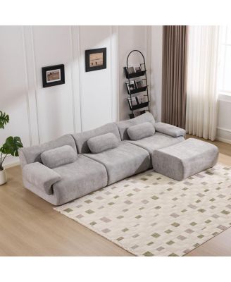 Modular Combination Armchair, Extra-Large Chenille Deep-Seat (3+1-Seater)