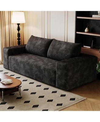 71" 3-Seater Corduroy Sofa, Deep Seat Loveseat, No Assembly