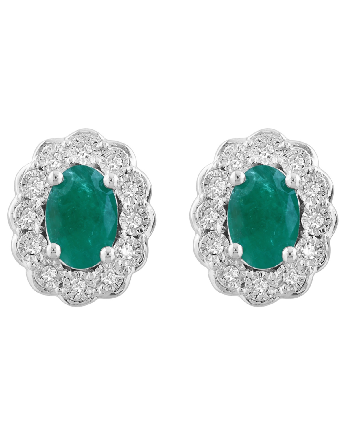 Effy Collection Sapphire (1-1/6 ct. t.w.) & Diamond (1/10 Earrings 14k White Gold (Also Available Ruby, Emerald)