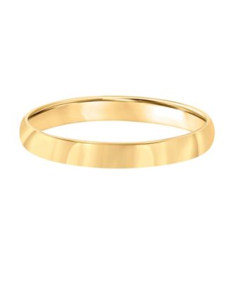 Men's 3mm Low Dome Wedding Band Ring in 10k Gold or 10k White Gold