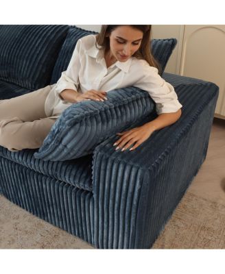 Corduroy Cloud Sofa with Removable Cushion, No Assembly
