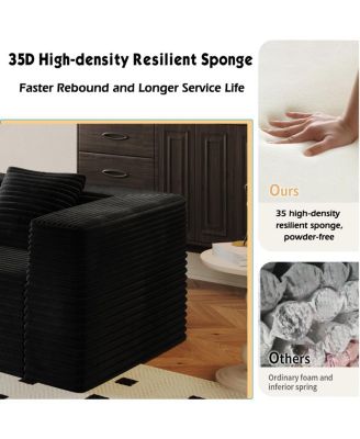 Modular Sectional Couch: Deep Seat, High-Density Foam, Upholstered, No Assembly