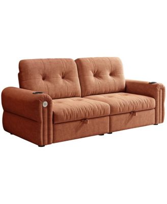 Multi-functional 80.4" Chenille convertible sofa bed for living rooms/bedrooms.