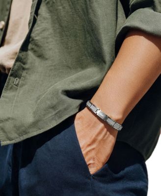 Men's Stencil Gold-Tone Stainless Steel Bracelet