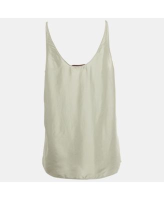 Women's Grey Silk Sleeveless Top