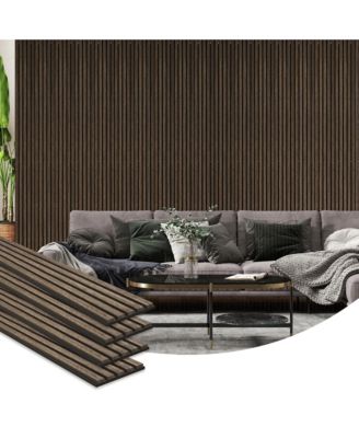 95" x 8" Wood Wall Panels, 4 Pack Slat Acoustic Panels,