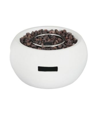 40000 BTU Patio MGO Propane Fire Pit White Round Design Adjustable Flame No Assembly Required