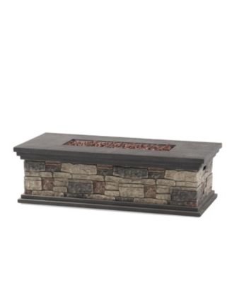 Rectangle MGO Fire Pit 50000 BTU 56.25W x26D x17.25H Lightweight Concrete Faux Stone Propane Only