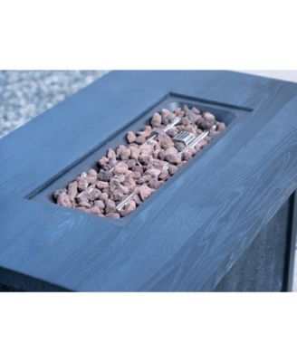43.7 Inch Square Outdoor Propane Fire Pit Table 50000 BTU CSA Certified Charcoal Grain 44W x25H
