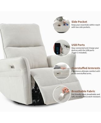 270° Power Swivel Rocker Recliner Chair for Adults, Swivel Rocking Recliner Chair for Living Room, Bedroom,RV