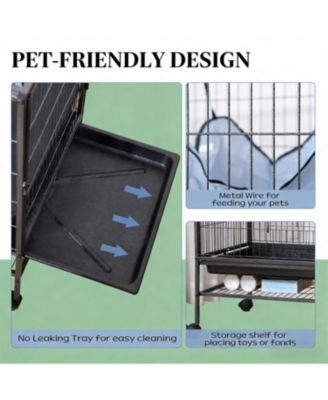 Mobile Cat Hutch - Secure Outdoor Wooden House on Wheels