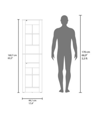 Navassa Bathroom Cabinet, 2 Doors, 6 Shelves, Black Wengue