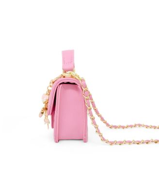 Girls Tiny Quilted Ballet Charm Handbag, Pink