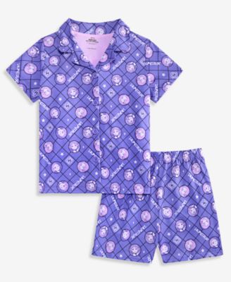 Girls' 6-12 K-Pop Shorts Pajamas, 2-Piece Set