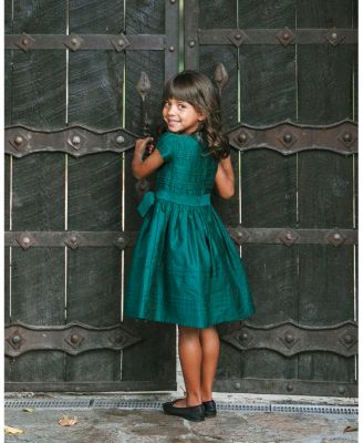 Toddler Girls Organic Special Occasion Pleated Sateen Party Dress