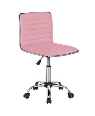 PU Leather Low Back Swivel Armless Office Chair