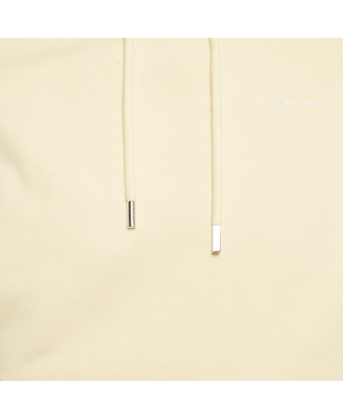 Pre-Owned Jacquemus Men's Cream Logo Embroidery Cotton Hooded Sweatshirt