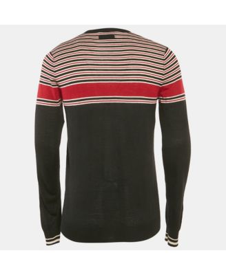 Men's Black Striped Cashmere Cardigan