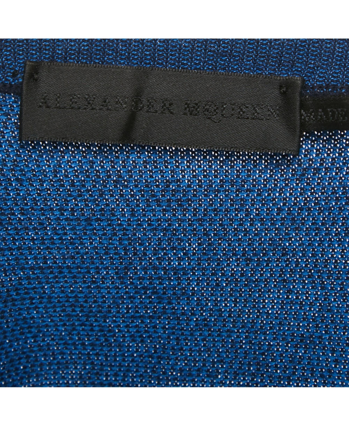 Pre-Owned Alexander Mcqueen Men's Blue 3D Skull Embossed Cotton Knit Sweater