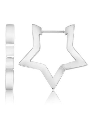 Waterproof Yellow 20mm Rounded Star Hoop Earrings