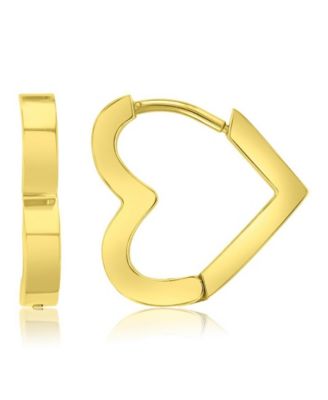 Waterproof Platinum 15mm Heart Huggie Earrings