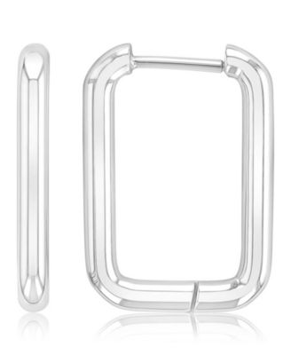 Waterproof Yellow 21mm Tube Rectangle Hoop Earrings