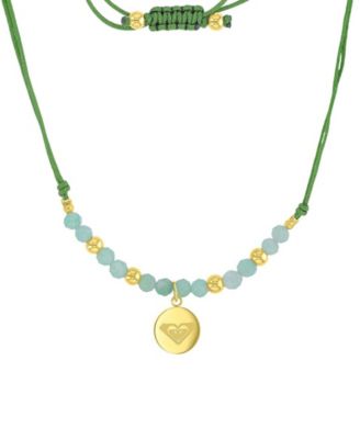Roxy Waterproof Yellow Heart Green Aventurine Adjustable Necklace - Yellow