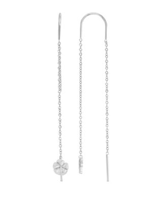 Waterproof Platinum 65mm Hibiscus U Shape Threader Earrings