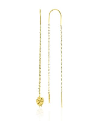 Roxy Waterproof Platinum 65mm Hibiscus U Shape Threader Earrings - Yellow 75$